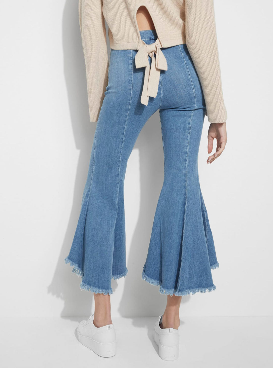 Sophia Wash High Rise Flare Denim Jeans for Women - Vintage Retro Stretch Bootcut Pants for Casual Wear & Night Out