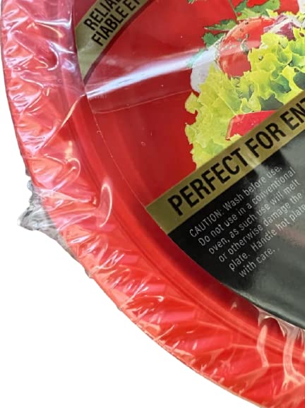 Nicole Fantani's IDEAL 10-Inch Disposable Red Plastic Plates - 200 Count - Microwave Safe & Durable for Parties, Picnics, BBQs, and Family Gatherings