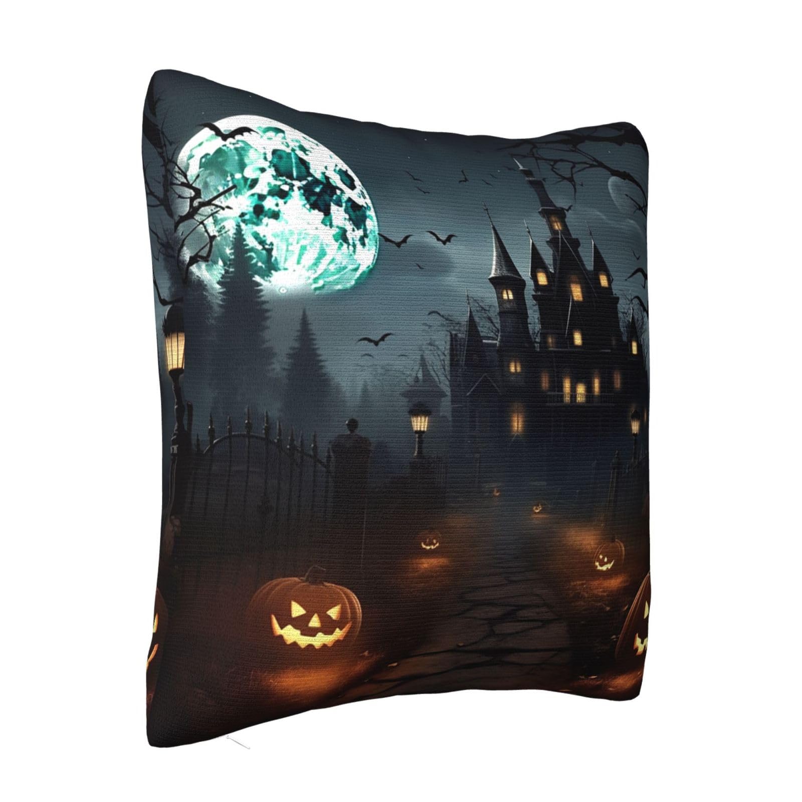 18x18 Inch Halloween Decorative Throw Pillow Covers - Soft Plush Double Sided Square Cushion Covers for Sofa & Living Room - Perfect for Seasonal Home Decor and Cozy Fall Ambiance