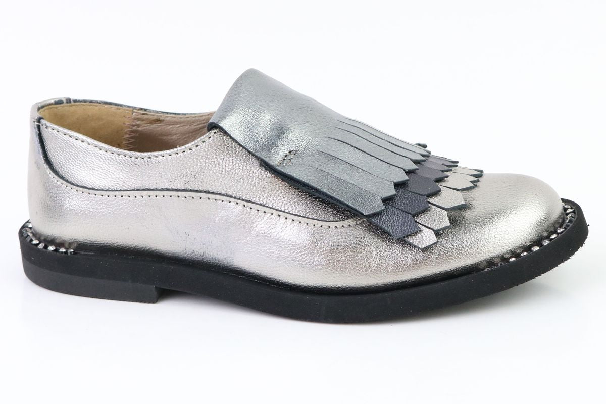 Metallic Fringe Slip-On Shoes for Women - Fashionable & Comfortable - Perfect for Parties, Weddings & Night Out