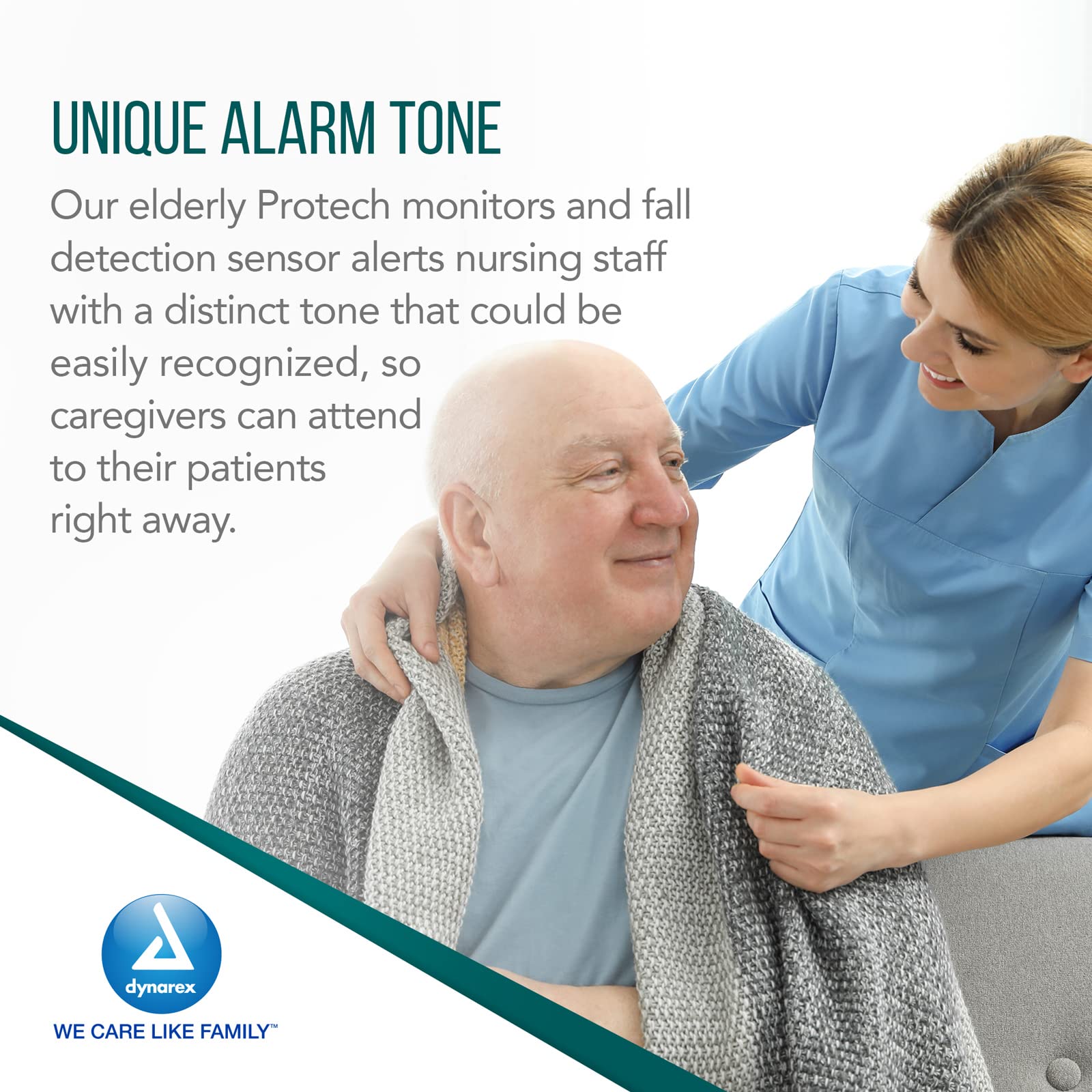 Dynarex Protech String Monitor - Elderly Fall Prevention Alarm for Beds & Chairs | Pressure-Sensitive Caregiver Alert System | Home Care, Hospital & Hospice Safety Equipment | Ideal for Dementia Patients & Seniors at Risk of Falling