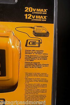 DEWALT 12V/20V Max Lithium Ion USB Charger Power Source DCB090 - Fast Charging for Power Tools & Devices - Perfect for Job Sites, Camping & Emergency Power Backup