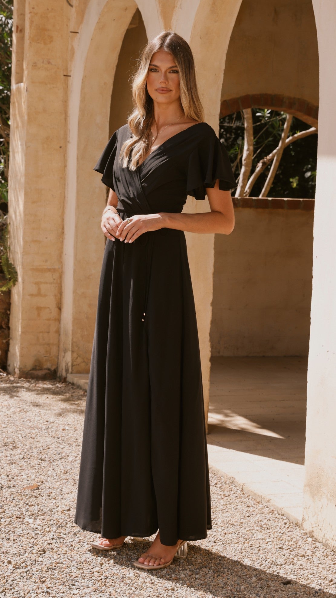 Charlize Maxi Dress for Women - Elegant Black Long Flowy Dress for Summer, Beach, Party & Evening Wear