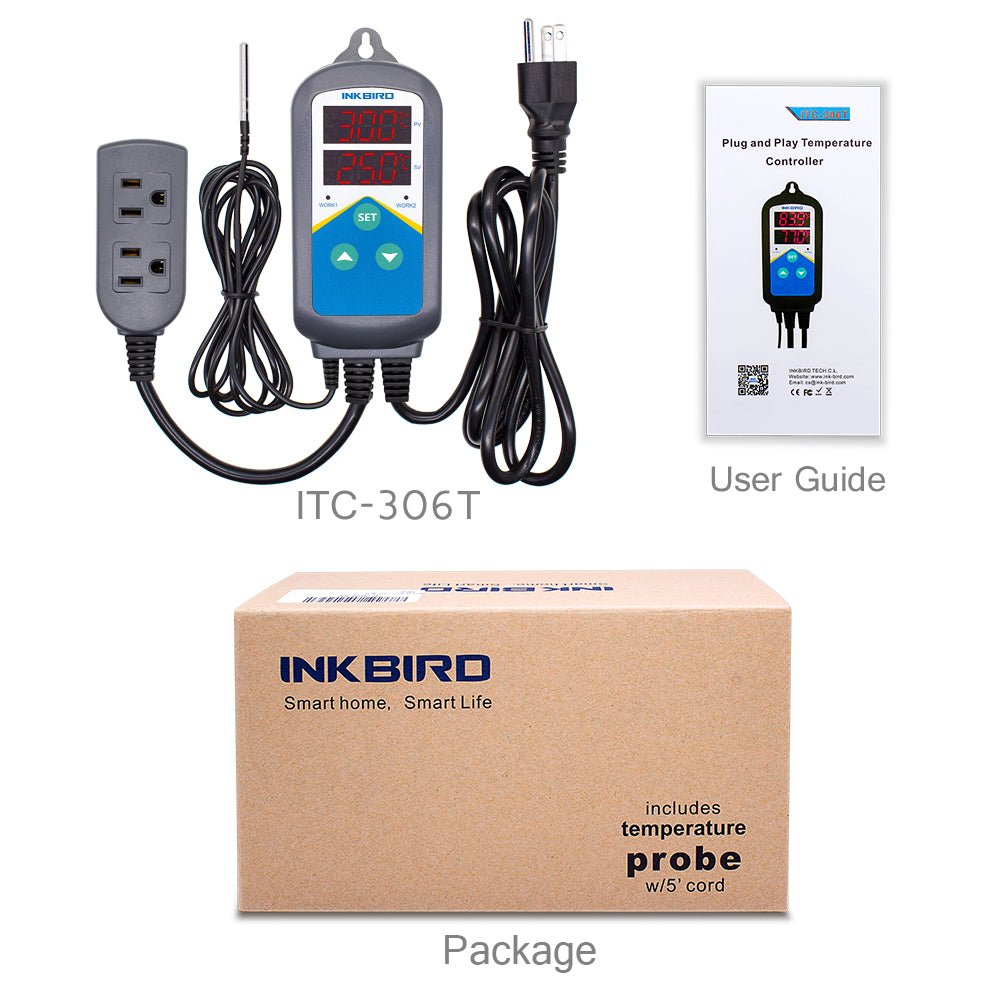ITC 306T Digital Temperature Controller - Precise Thermostat for Home Brewing, Aquariums & Reptile Tanks | Easy-to-Use PID Control with Dual Display
