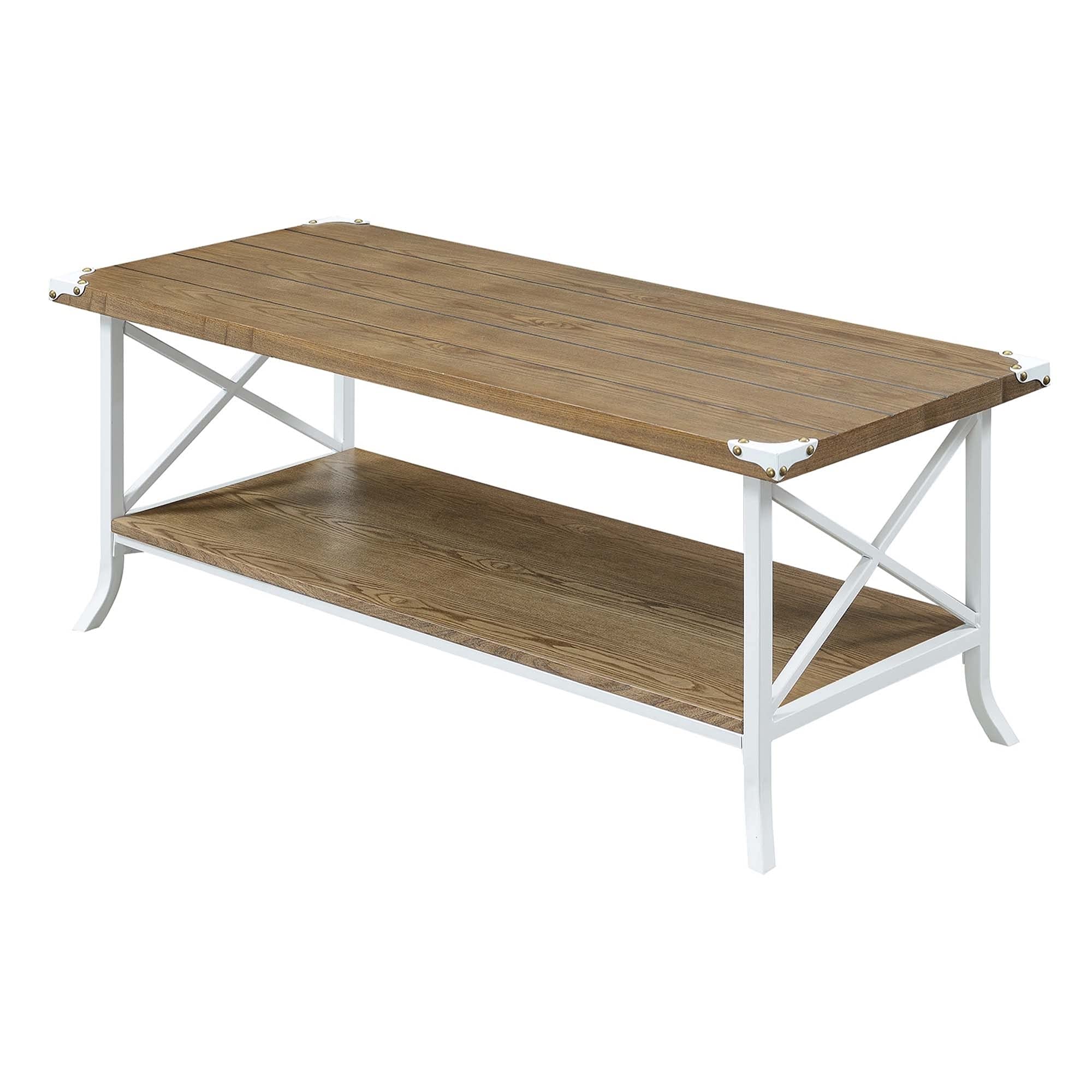 Modern Brookline Coffee Table with Shelf - Sturdy Wooden Living Room Furniture for Small Spaces, Home Decor & Storage - Perfect for Apartments, Dorms, and Cozy Living Rooms