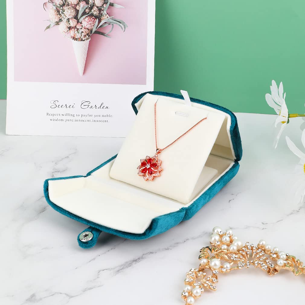 iSuperb Velvet Jewelry Box - Elegant Display & Storage for Necklaces, Bracelets, Earrings - Perfect Gift for Christmas, Engagement, Proposal - Jewelry Organizer for Women, Bridal Party, Special Occasions