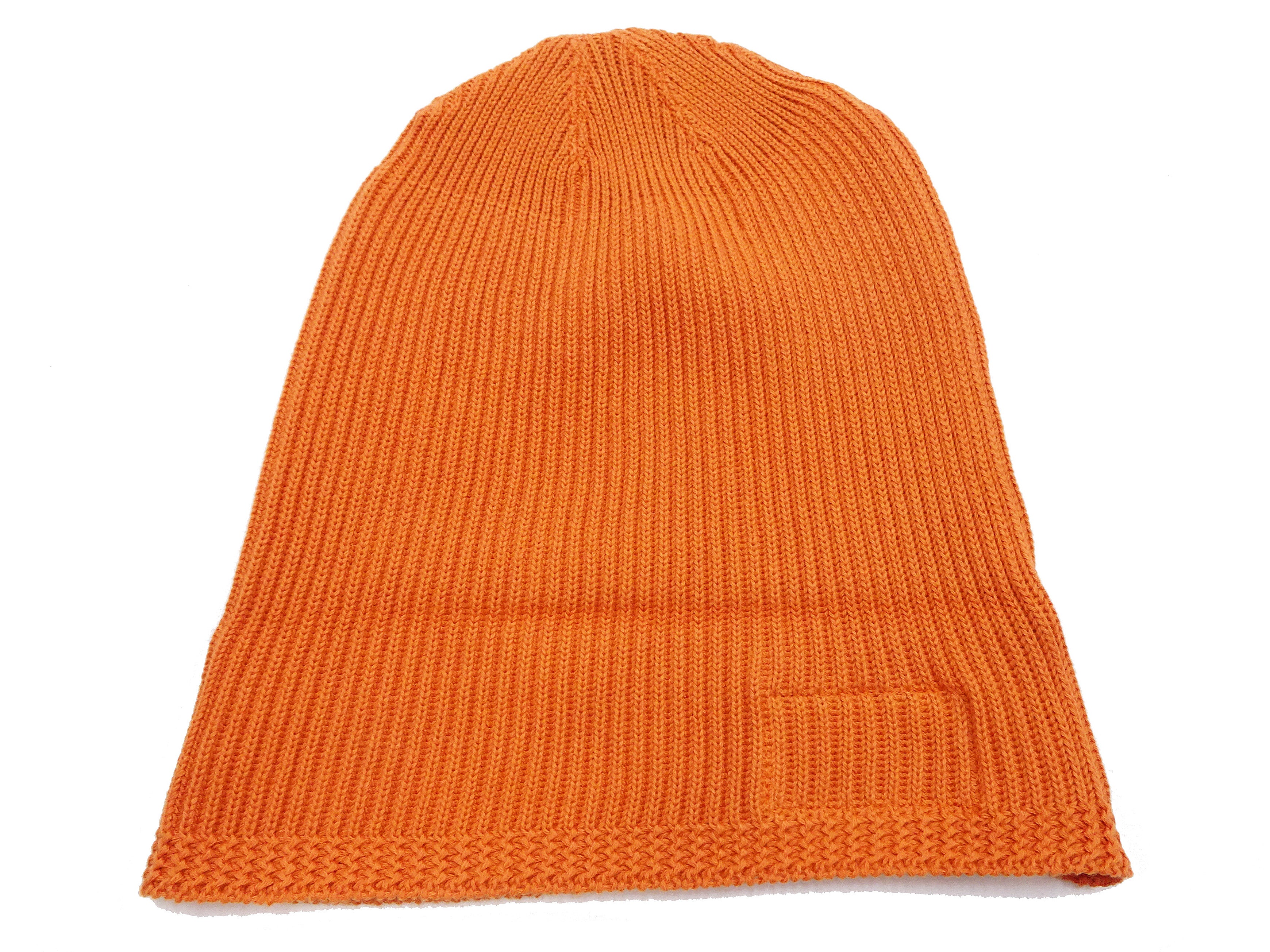 Buzz Rickson BR02186 Men's Cotton Knit Watch Cap - WWII US Military Style Beanie in Orange | Warm Winter Hat for Outdoor Activities, Hiking & Cold Weather Fashion