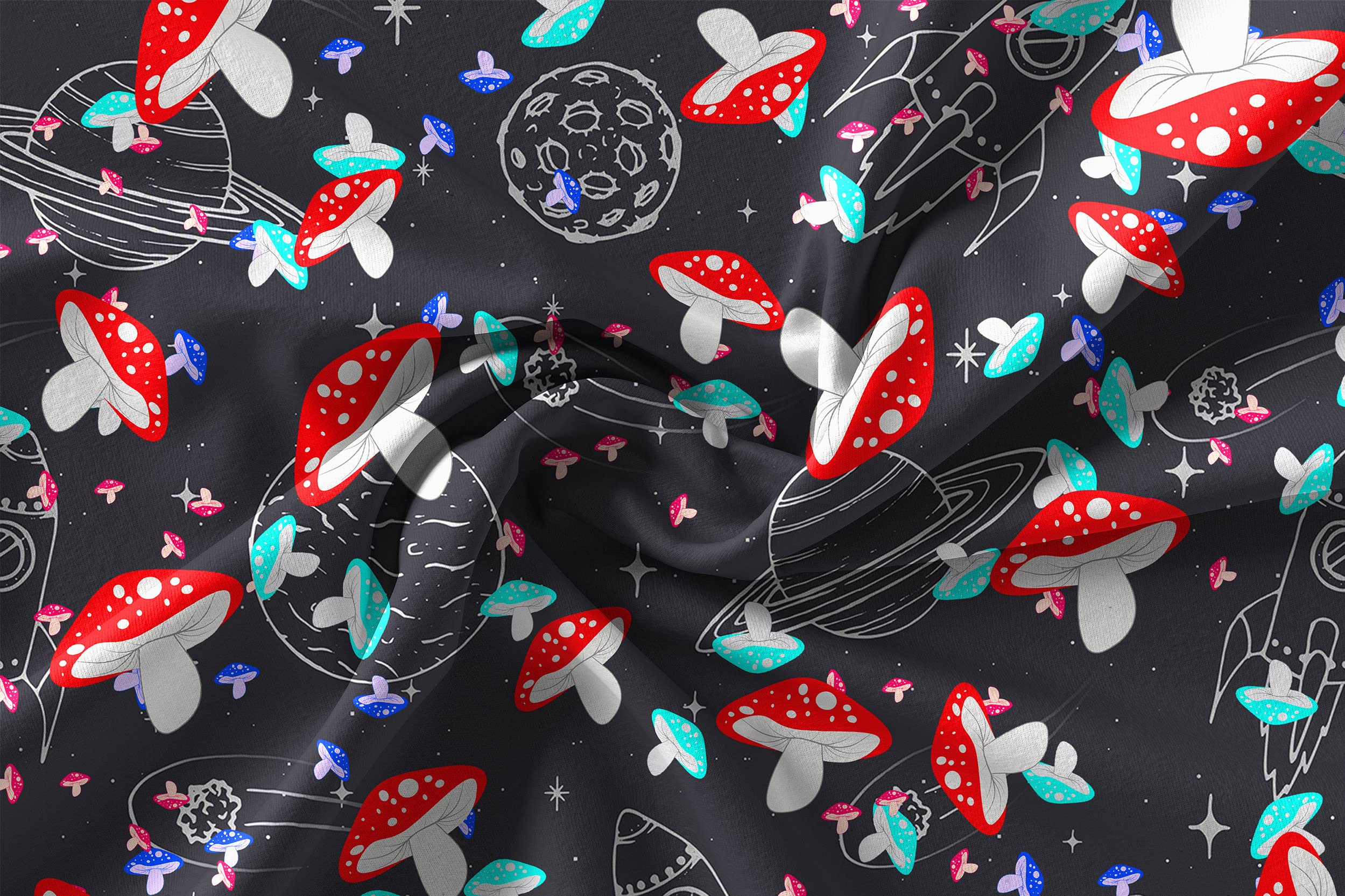 **Kids Mushroom Print Duvet Cover Set - Twin Size Soft Breathable Bedding with 1 Duvet Cover & 1 Pillowcase - Space Themed Room Decor for Girls, Boys & Teens - Perfect for Bedrooms, Sleepovers & Cozy Nights**