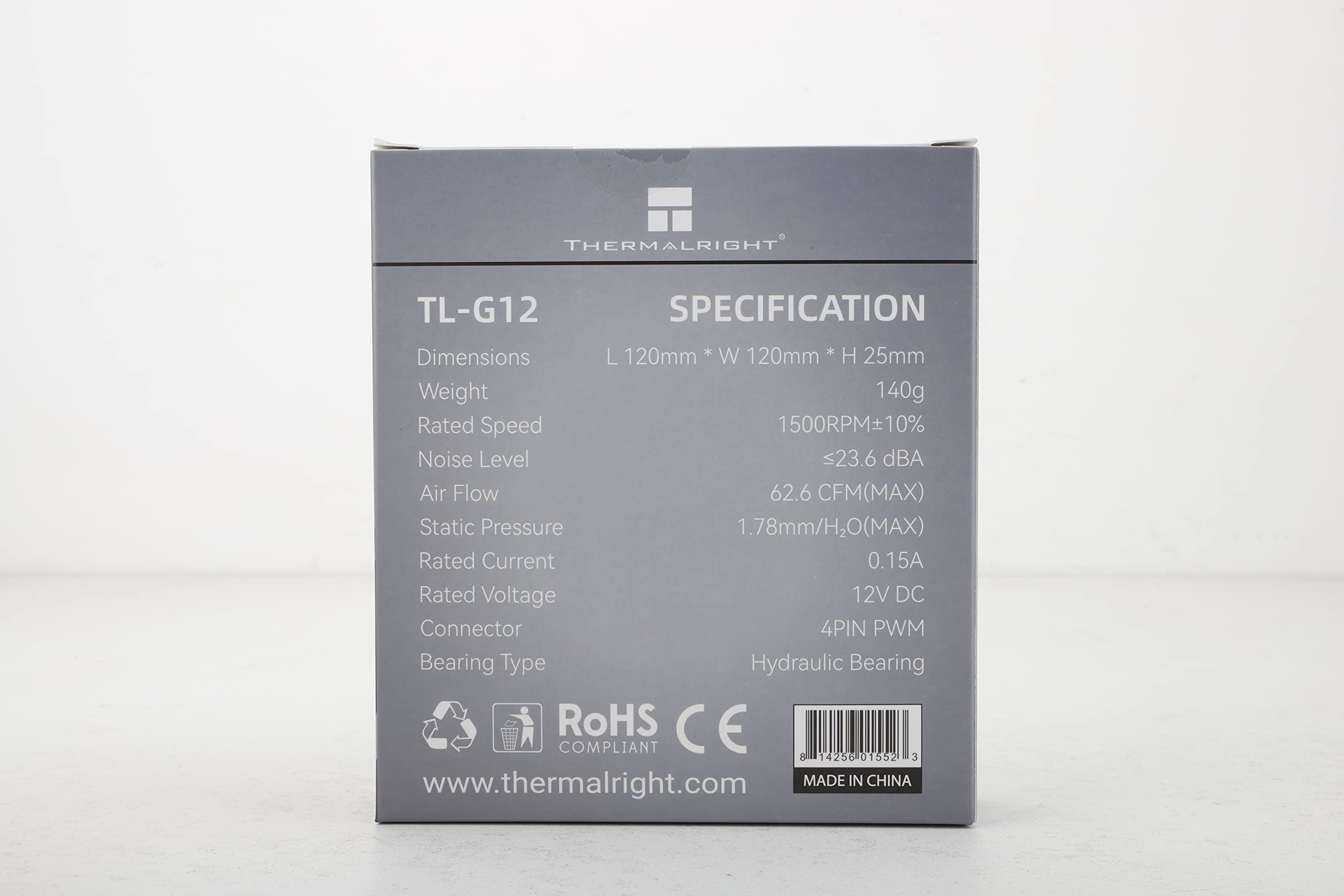 Thermalright TL-G12 120mm PWM CPU Cooler Fan - Ultra Quiet 4-Pin Hydraulic Bearing PC Case Fan, 1500 RPM - Perfect for Gaming PCs, Workstations & High-Performance Cooling Systems