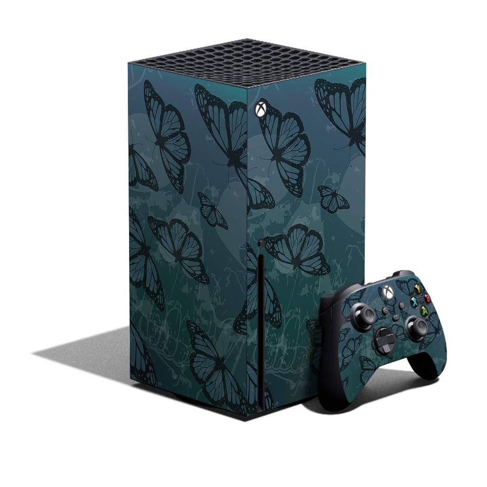 MightySkins Xbox Series X Skin Bundle - Dark Butterfly Design | Protective Vinyl Decal Wrap Cover | Durable & Easy to Apply | Made in USA | Perfect for Gaming Setups & Personalization