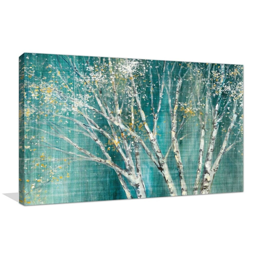 Blue Birch Horizontal Canvas Art Print by Julia Purinton - Nature-Inspired Wall Decor for Living Room, Bedroom & Office