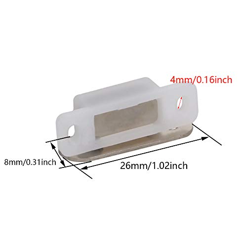 Heavy Duty Magnetic Press Latch - 26mm White Plastic Cabinet Door Catch (10 Pack) for Kitchen, Bathroom, Wardrobe & Closet - Secure Drawer & Cupboard Closures for Home Organization