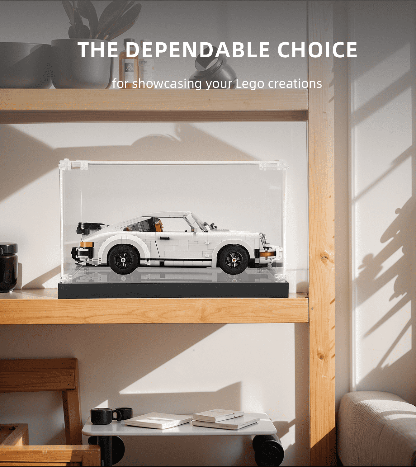 LEGO 10295 Creator Porsche 911 Display Case - Premium Acrylic Showcase for Collectors - Perfect for Home Office, Game Room & Gift Giving