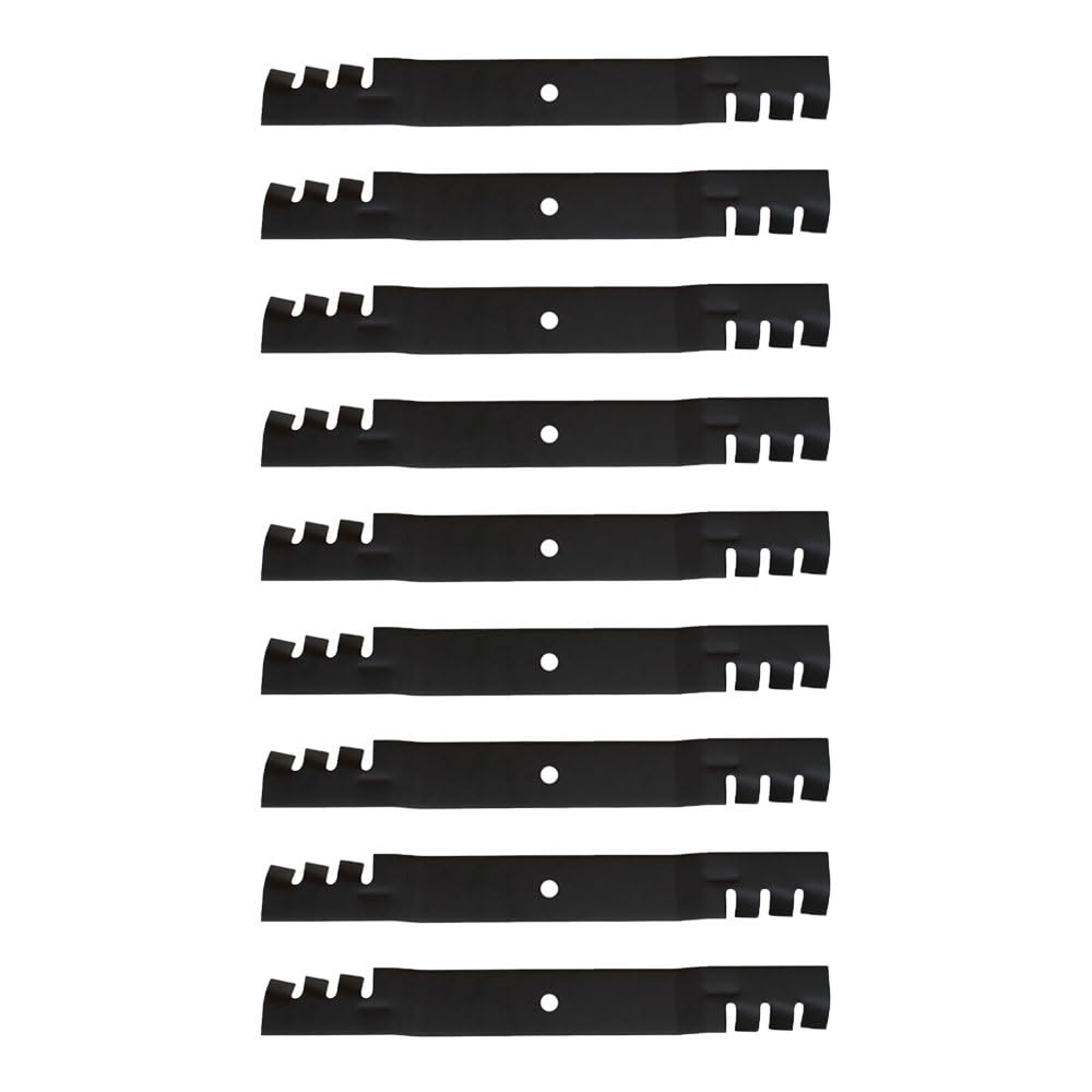RAParts D18036 (9-Pack) Replacement Toothed Mower Blades - Compatible with Great Dane, Snapper & Bobcat Riding Lawn Mower Decks - Perfect for Grass Cutting, Yard Maintenance & Landscaping