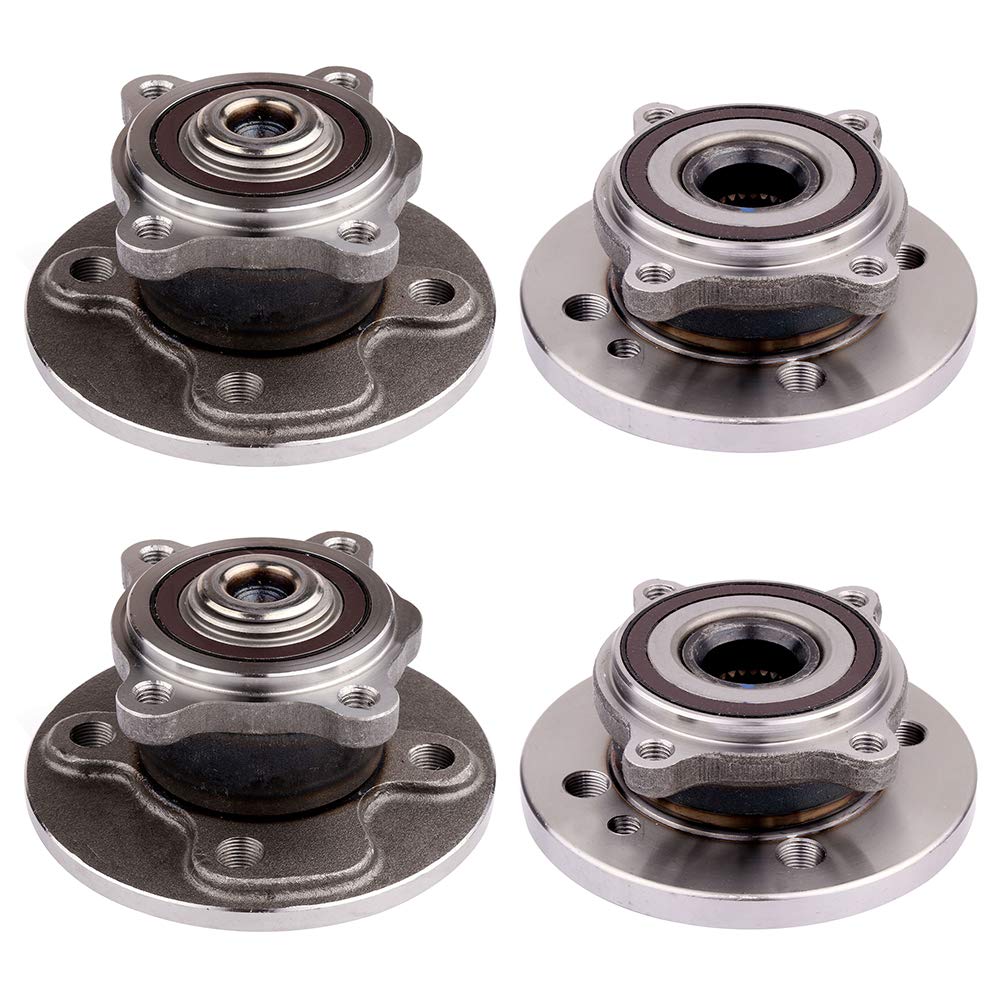Replaces 513309 Wheel Axle Bearing & Hub Assembly Compatible with Mini Cooper 2007-2015 - Front 4 Lug Wheel Hub & Bearing Kit (4 PCS) - Perfect for Smooth Ride & DIY Auto Repair