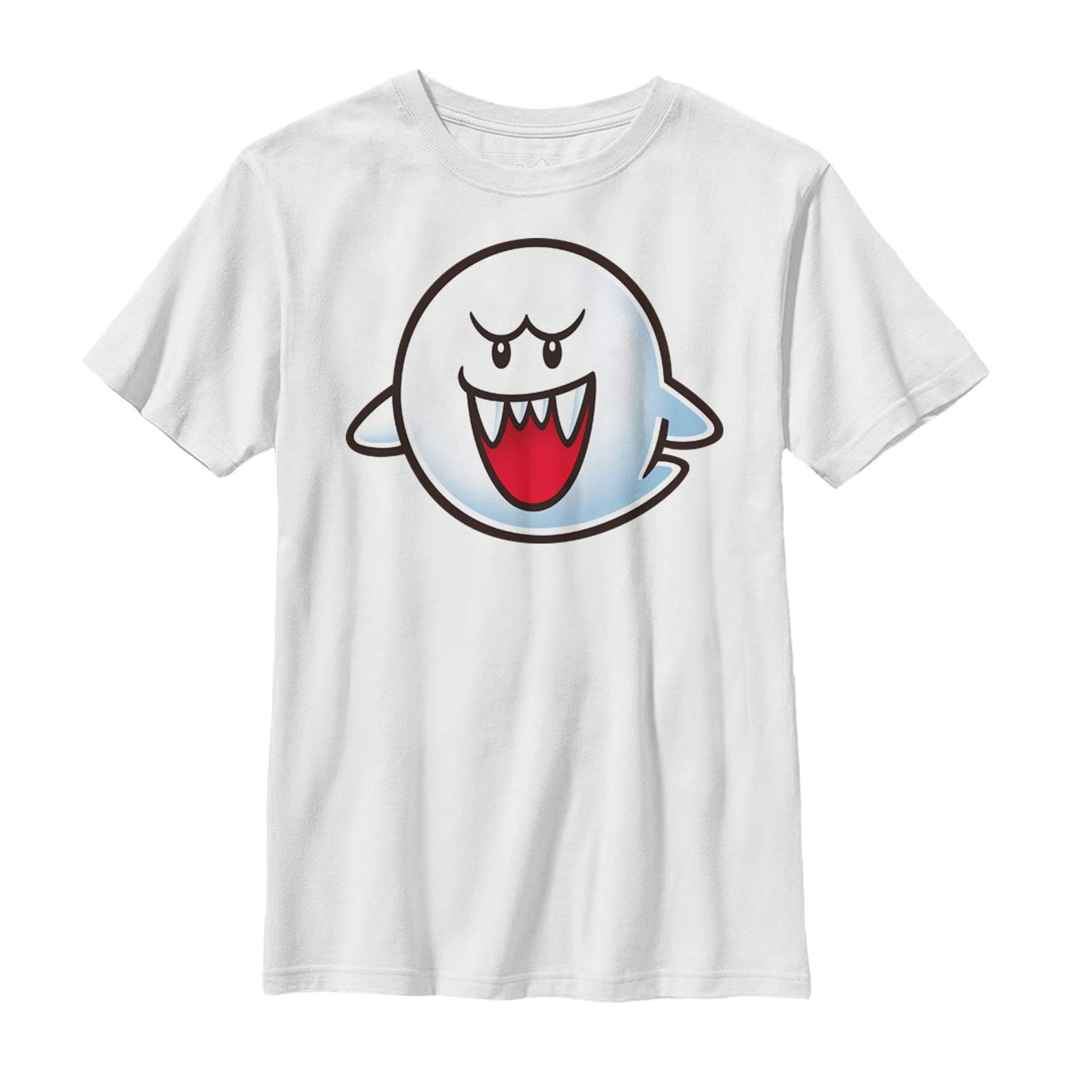 Boys Nintendo Mario Boo Ghost Smile Graphic T-Shirt - Cool Video Game Character Tee for Kids, Halloween Costume & Gaming Party Outfit