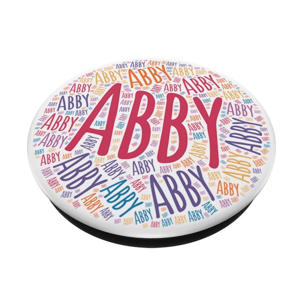 Personalized Name Word Art PopSockets PopGrip - Custom Swappable Phone & Tablet Grip with Abby Design | Perfect for Everyday Use, Travel, and Secure Phone Handling