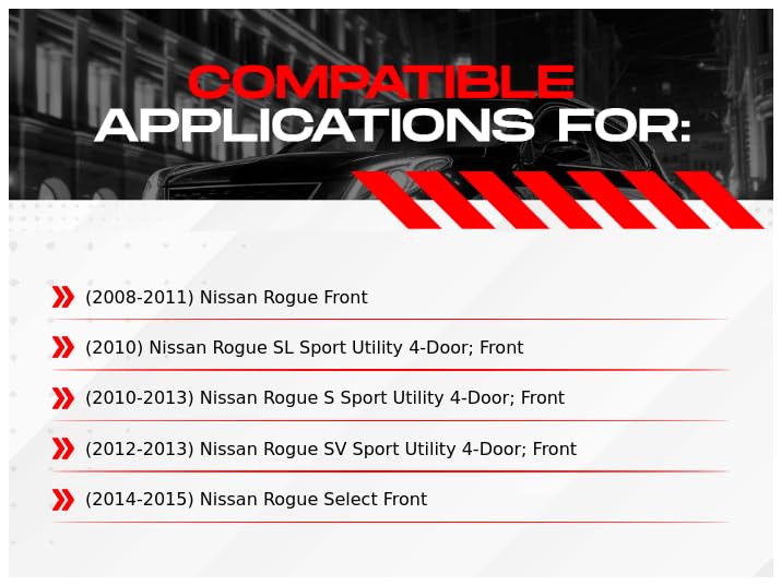 R1 Concepts Premium Front Brake Kit - Ceramic Brake Pads & Rotors for 2008-2015 Nissan Rogue | High-Performance Braking System | Perfect for City Driving & Highway Commuting
