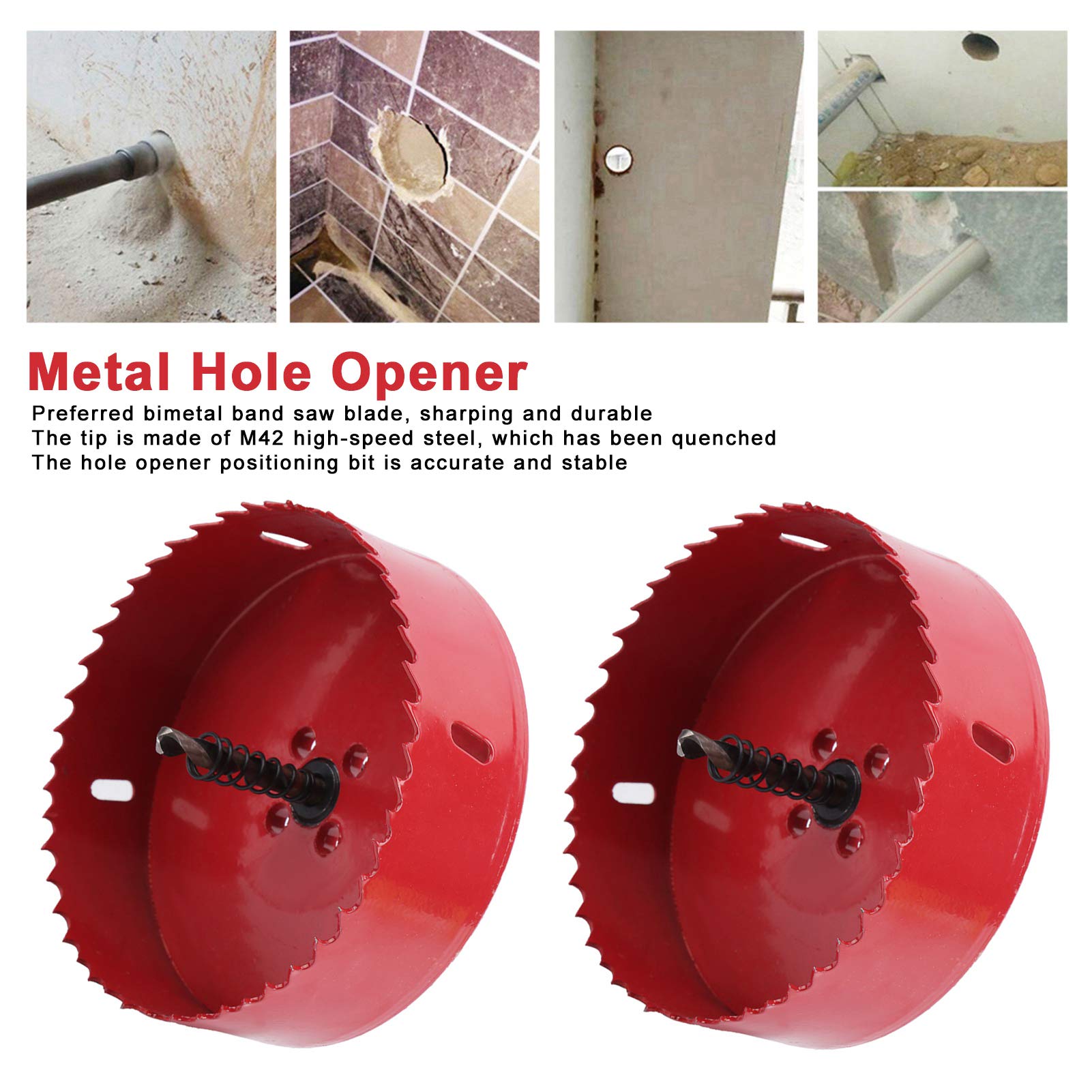 4.5 Inch Hole Saw Drill Bit Set - Heavy Duty Hole Cutter for Wood, Metal, Marble - Professional Construction & Industrial Cutting Tools - Perfect for DIY Projects, Home Renovation & Building Work (115mm)