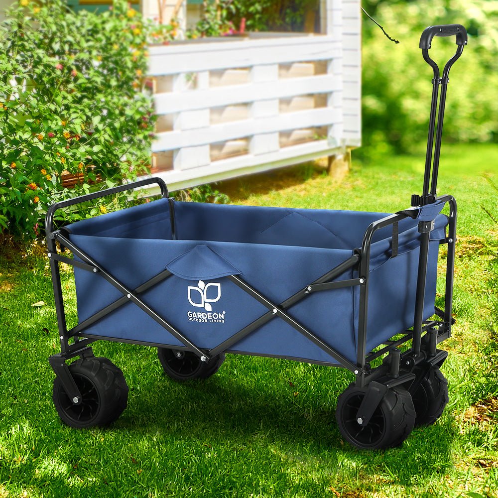 Heavy Duty Folding Garden Cart - 120kg Capacity Utility Wagon for Camping, Outdoor, Beach & Yard Work | Portable Trolley for Gardening, Picnics, Groceries & More
