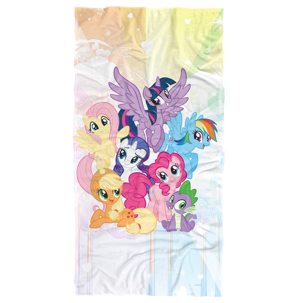 My Little Pony TV Show Beach Towel 30x60 Inches - Soft Absorbent Quick-Dry Pony Group Design for Pool, Beach, Yoga & Outdoor Activities