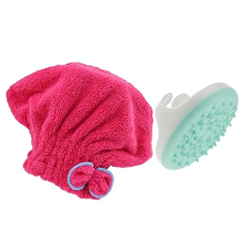 Exfoliating Body Brush & Quick Dry Shower Cap Set - Soft Bristle Bath Brush & Absorbent Hair Turban for Spa, Massage & Skin Care - Perfect for Shower, Bath & Post-Workout Routine