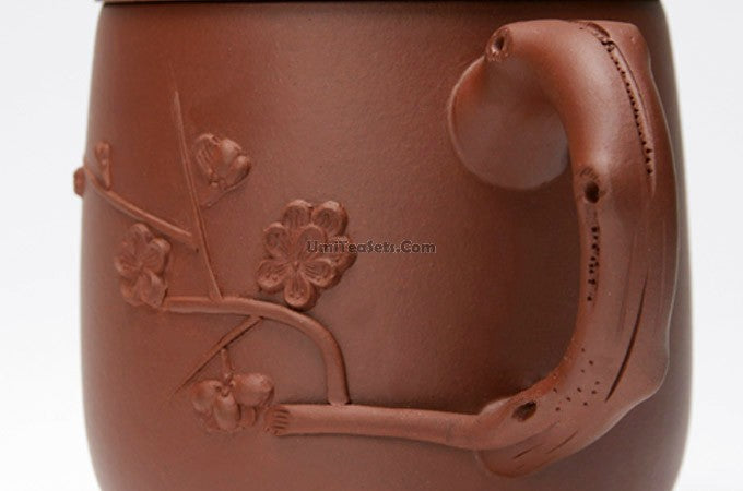 Elegant Plum Blossom Ceramic Tea Cup - Handcrafted Cement Design for Hot & Cold Beverages - Perfect for Home, Office, and Gift Giving