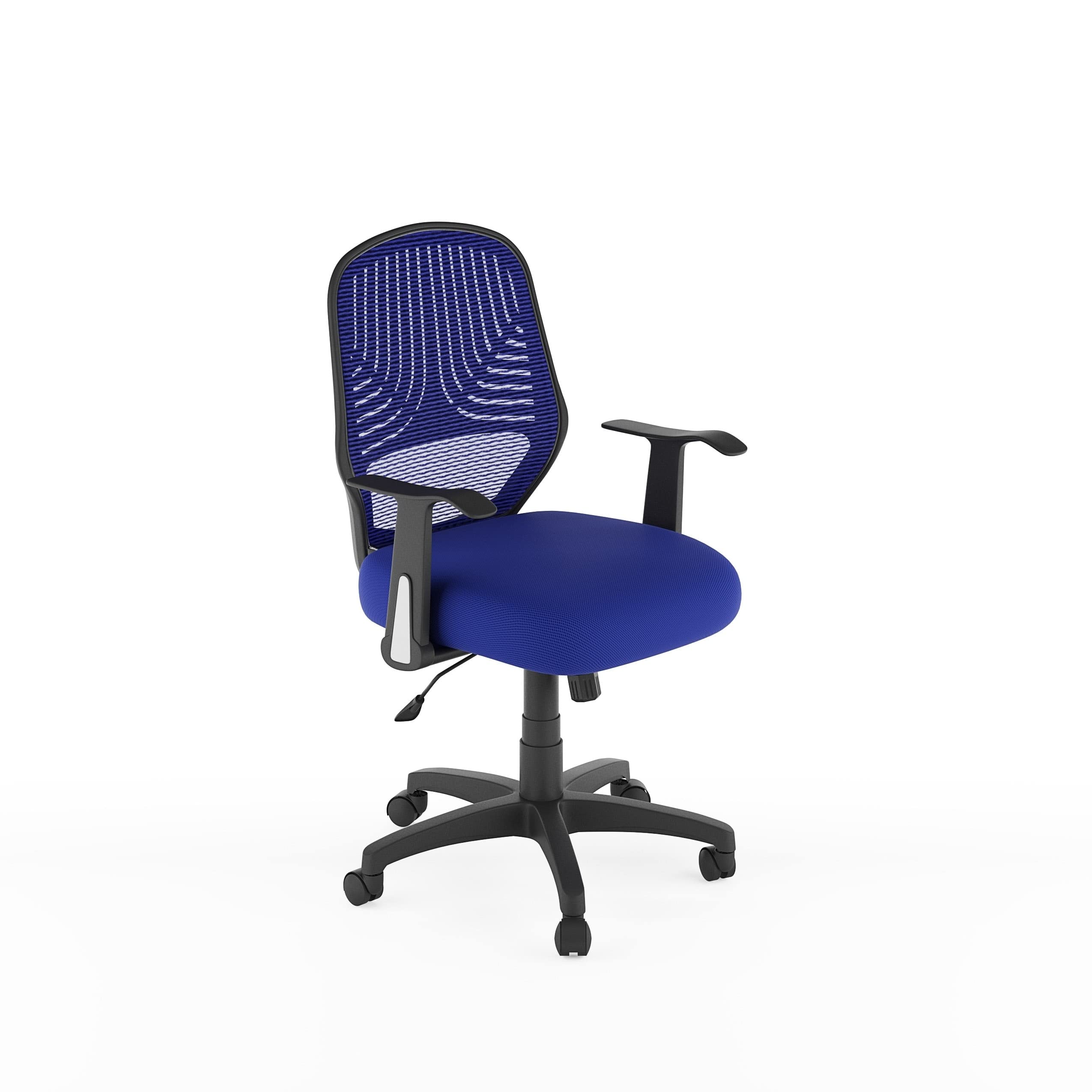 Ergonomic CorLiving Workspace Office Chair - Adjustable Height, Lumbar Support & Swivel - Comfortable Desk Chair for Home & Office - Blue