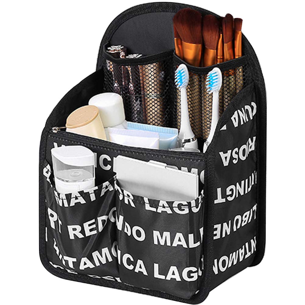 Waterproof Travel Backpack Organizer Insert with Zipper - Portable Nylon Inner Bag Divider for Handbags & Cosmetics (Black) | Perfect for Daily Commute, Business Trips & Vacation Packing