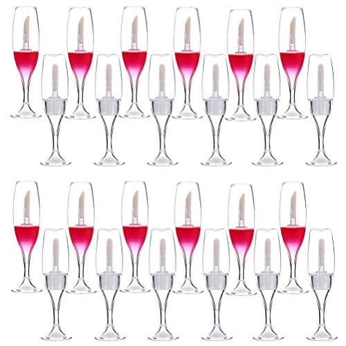 FOMIYES 24pcs Refillable Lip Gloss Tubes - Wine Glass Shaped Empty Containers for DIY Lip Gloss, Perfume & Essential Oils - Perfect for Makeup Artists, DIY Beauty & Travel Accessories
