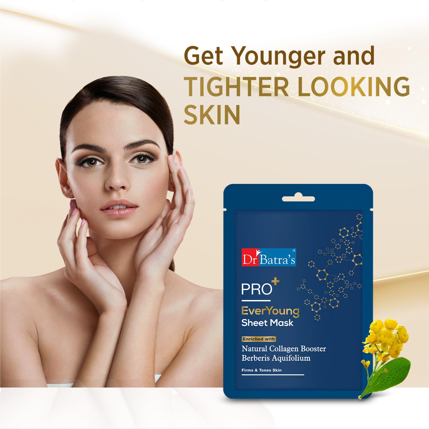 Dr Batra's PRO+ Everyoung Sheet Mask (25g) - Pack of 2 | Hydrating & Anti-Aging Face Mask for Glowing Skin | Perfect for Daily Skincare Routine & Spa Days