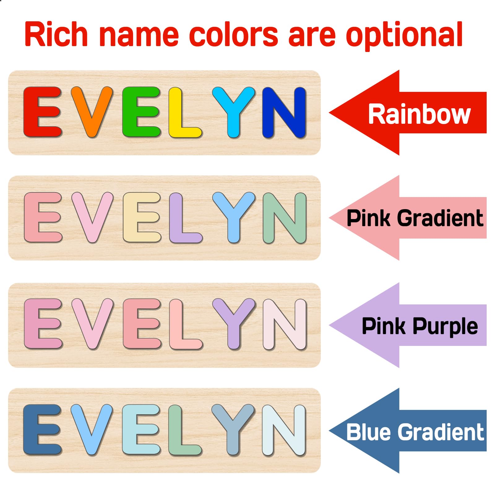 Personalized Wooden Name Puzzle for Toddlers 1-3 Years Old - Montessori Learning Toy, Easter Basket Stuffer & 1st Birthday Gift for Baby Boys & Girls - Perfect for Early Childhood Education & Holiday Gifting