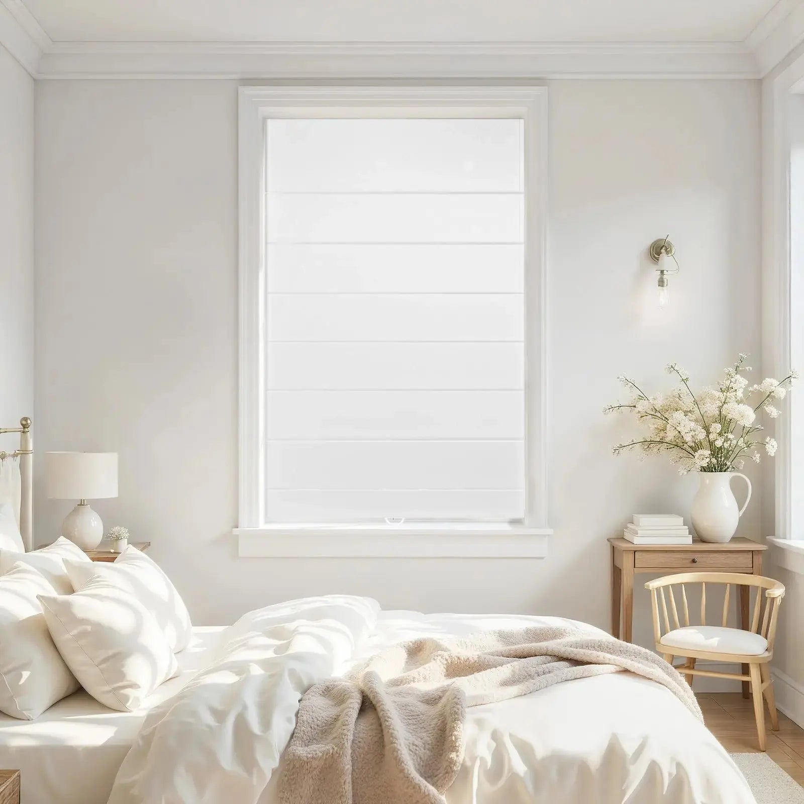 Alvin Motorized Waterproof Blackout Roller Shade - Smart Home Window Treatment for Bedroom, Living Room & Office - Noise Reduction & UV Protection