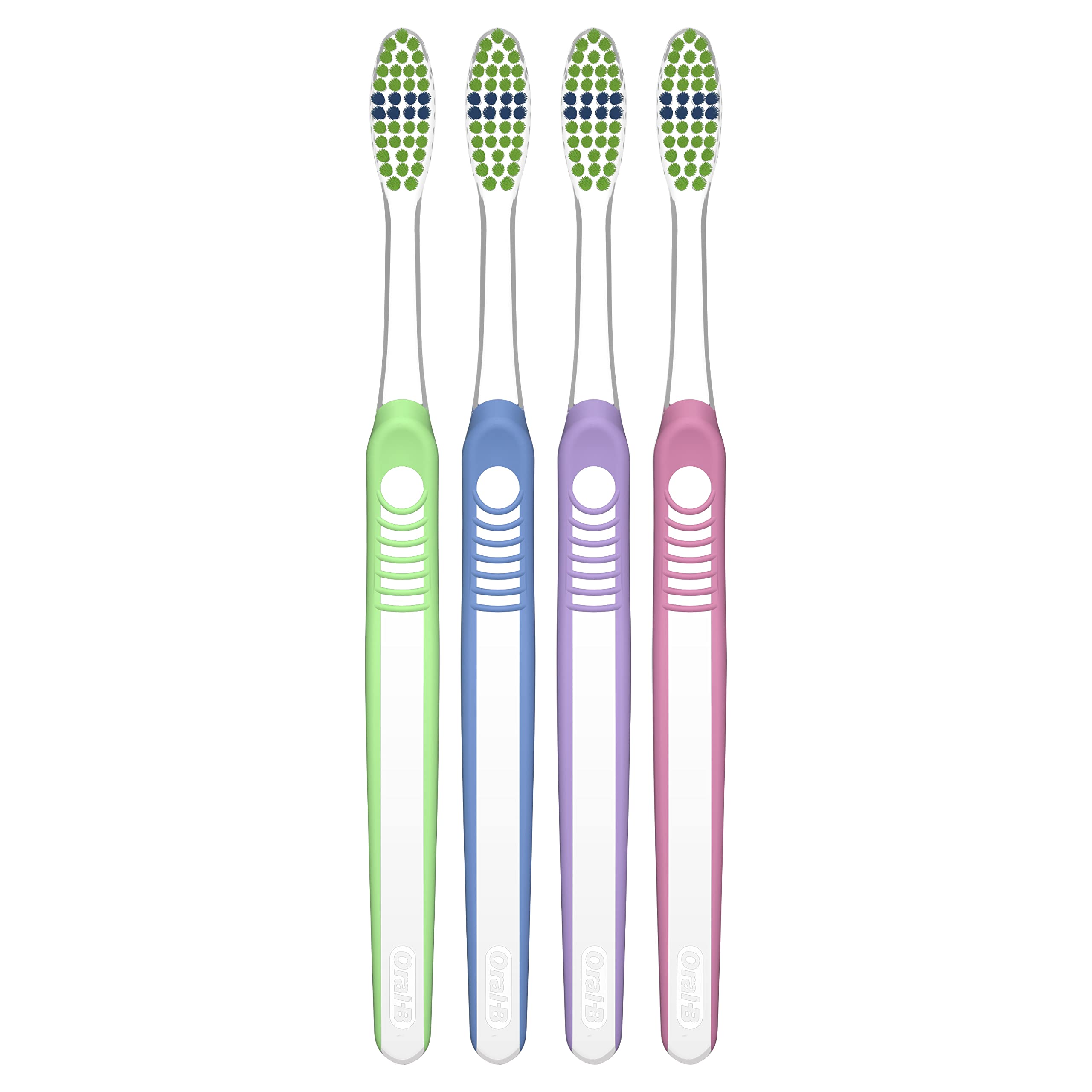 Oral-B Indicator Color Collection Toothbrushes - Soft Bristles, 4 Pack for Gentle Dental Care - Perfect for Travel, Home & Daily Oral Hygiene Routine