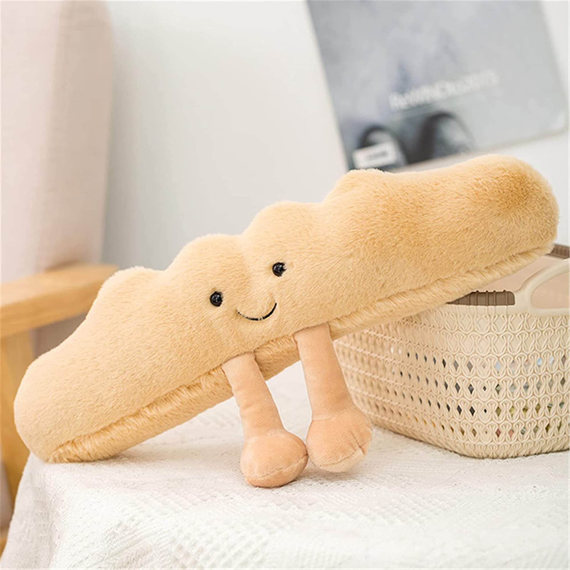 Toast Bread Plush Toy - Soft & Cute Baguette Stuffed Animal Pillow | Perfect for Home Decor, Kids Room & Cozy Gift Ideas