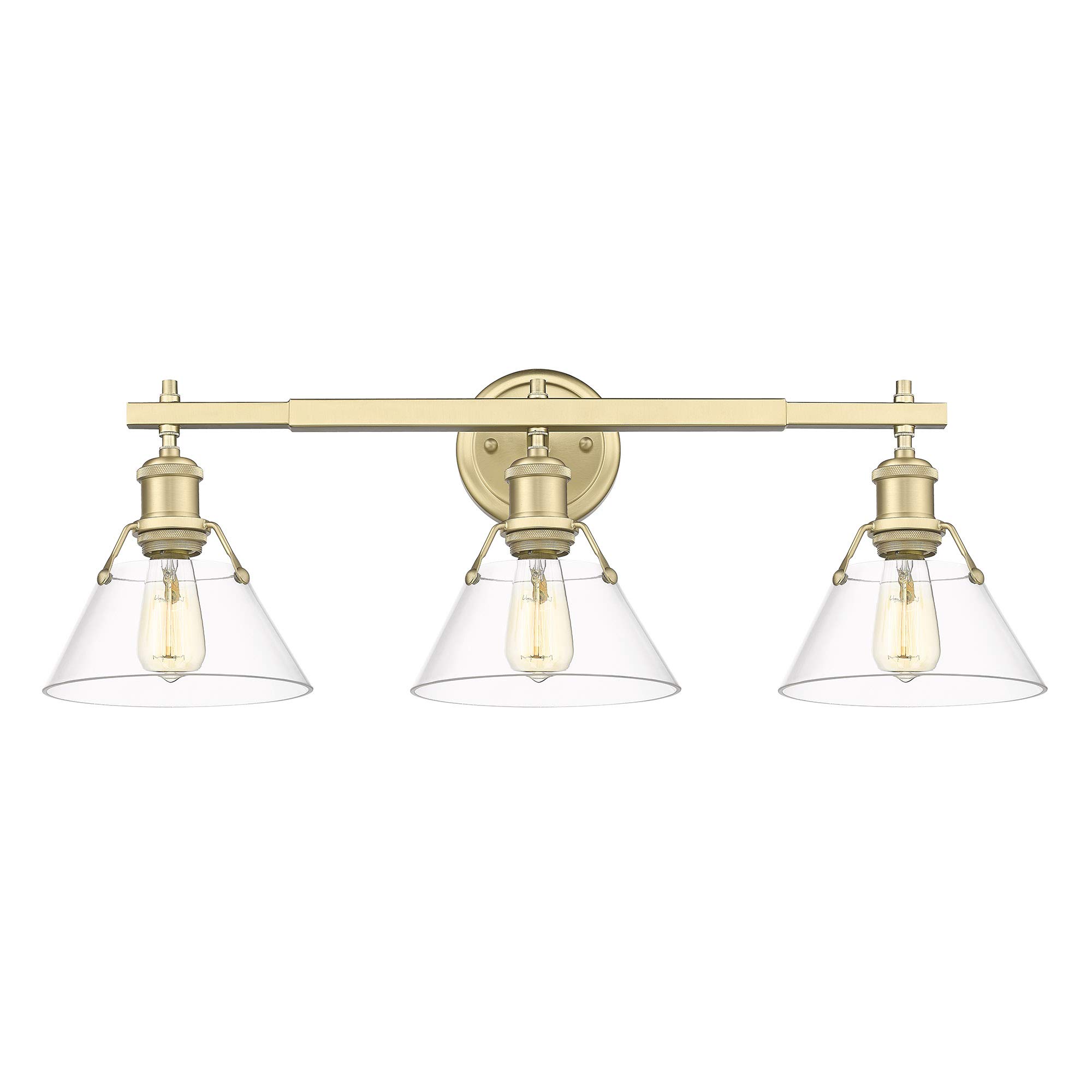 Orwell 3-Light Bathroom Vanity Light Fixture - Brushed Champagne Bronze Finish with Clear Glass Shades - Perfect for Modern Bathroom, Powder Room, and Vanity Lighting