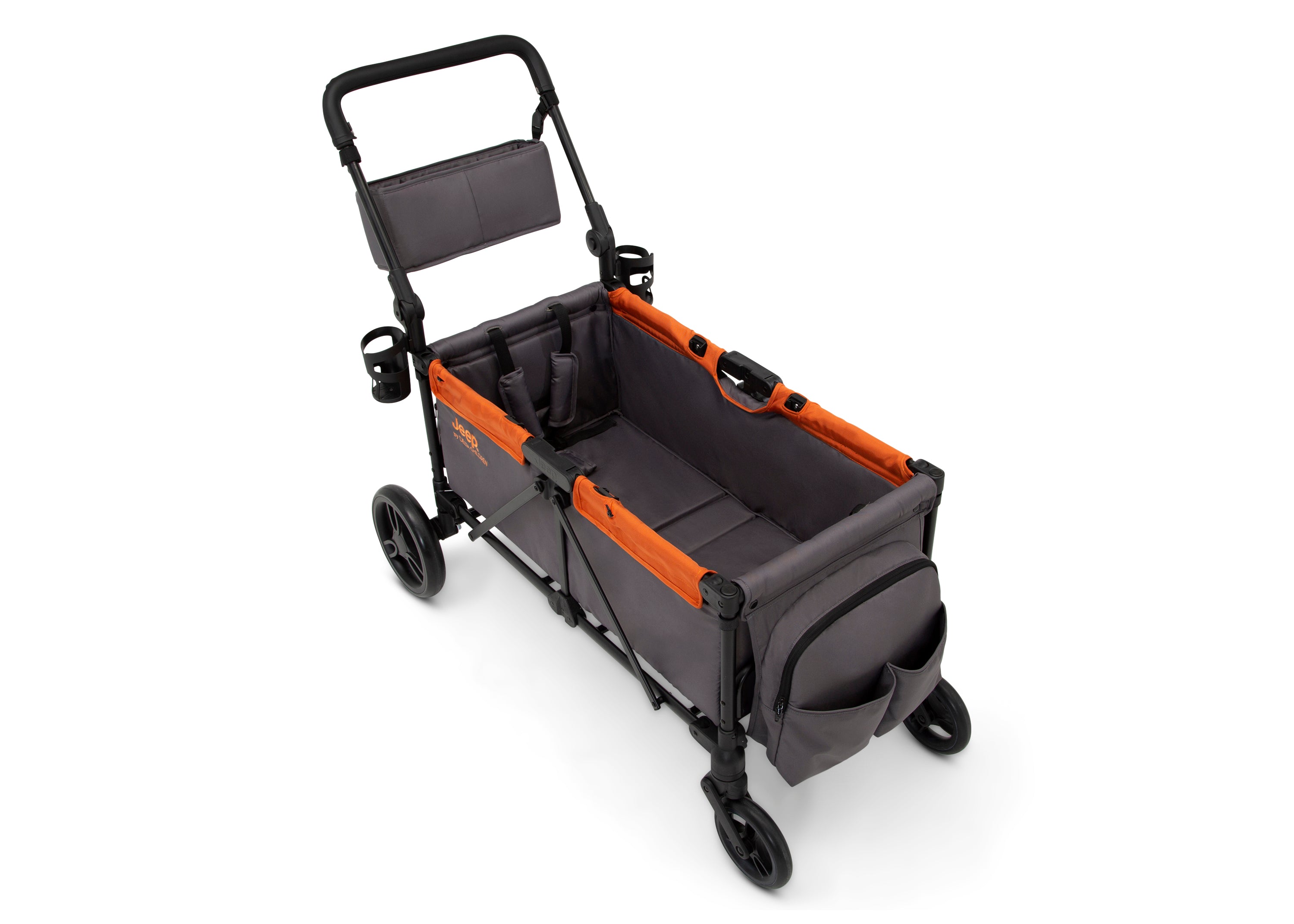 Jeep Sport All-Terrain Stroller Wagon for Kids - Heavy Duty 4-Wheel Push Wagon with Canopy & Storage | Perfect for Beach, Park, Camping & Outdoor Adventures