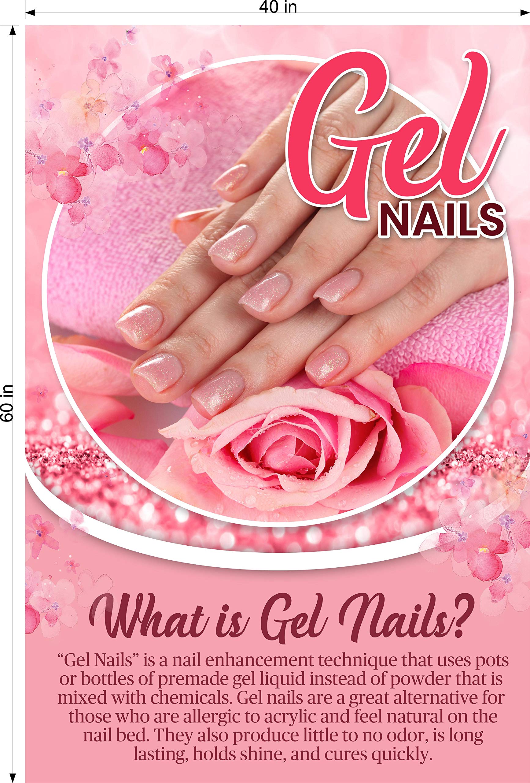 Salon XIV Gel Nails Manicure Service Sign - 60