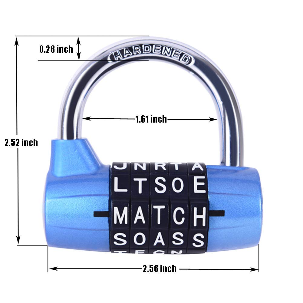 5-Digit Combination Padlock - Large Extended Beam Storage Cabinet Door Handle Lock, Gym & Luggage Locker Security (Blue) | Durable for Wardrobe, Gym Lockers & Travel Bags