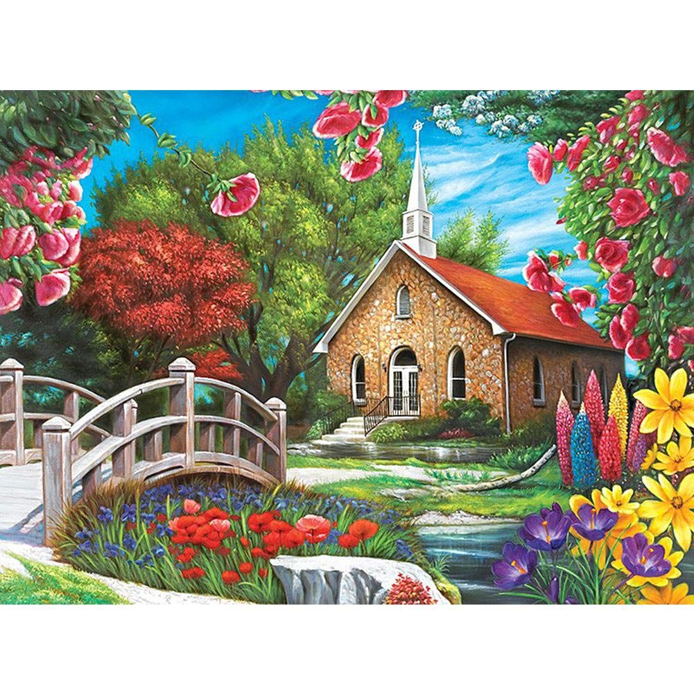 1000-Piece Puzzle Collector Art - Serenity Church Landscape Jigsaw Puzzle for Adults, Teens & Families | Perfect for Relaxation, Home Decor & Gift Giving