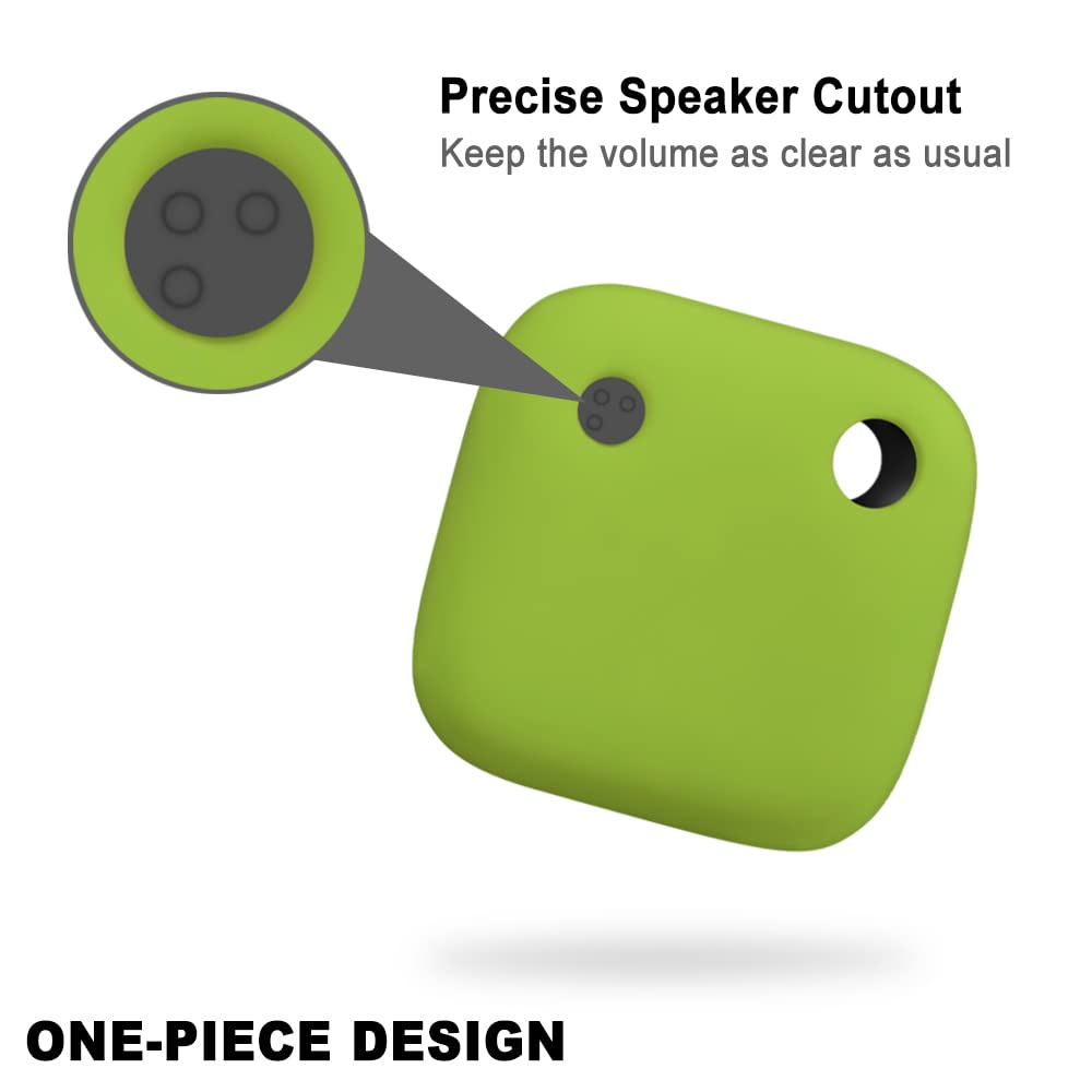 Geiomoo Tile Mate 2024/2022 Silicone Case - Soft, Scratch-Resistant Cover with Carabiner for Outdoor Tracking (Fluorescent Green)