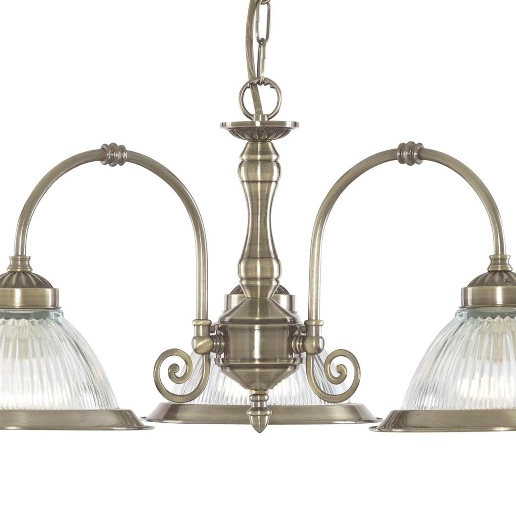 Vintage Style 3/5Lt Multi-Arm Pendant Light - Antique Brass & Satin Silver Finish for Kitchen Island, Dining Room, or Bar Lighting