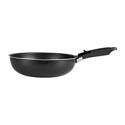 Sitram 713777 28cm Black Aluminum Wok with Removable Handle - Induction Compatible, PFOA-Free Nonstick Coating - Perfect for Stir-Frying, Sautéing & Asian Cooking