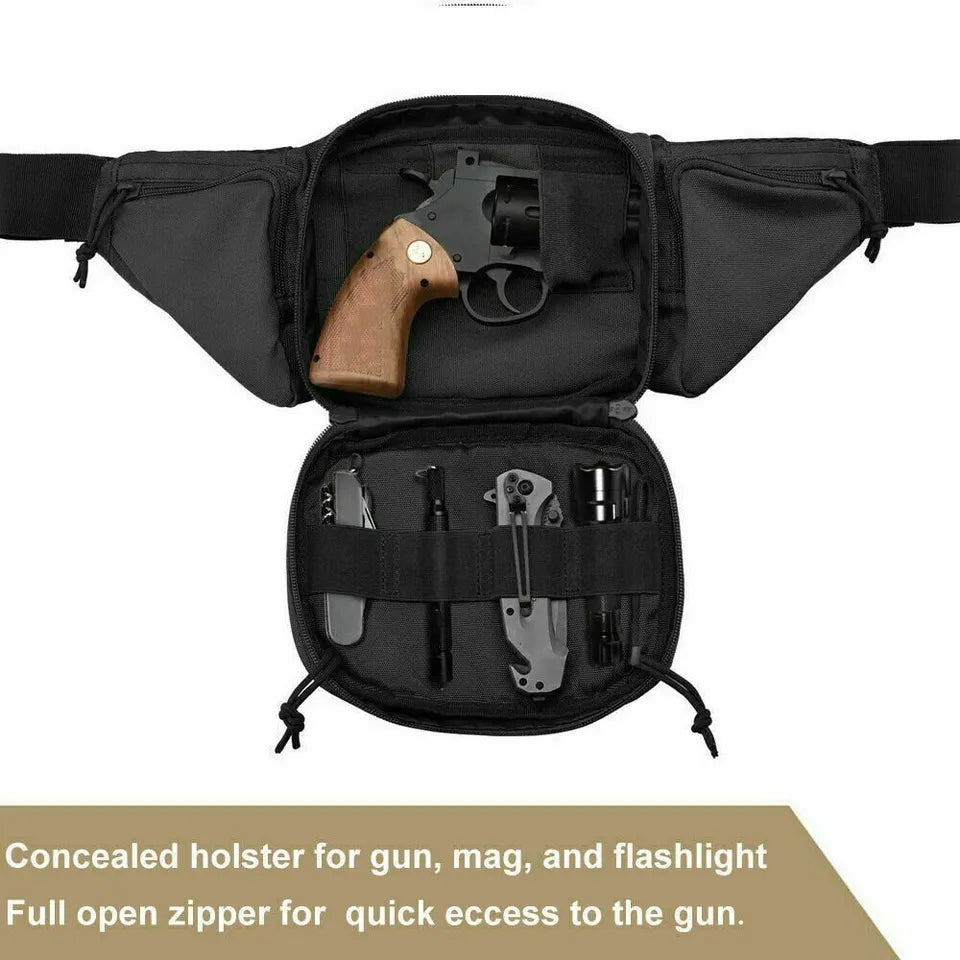 Tactical Waist Pack for Concealed Carry - Durable Fanny Pack Holster with Multiple Pockets - Perfect for Outdoor Activities, Hiking, Travel and Everyday Use