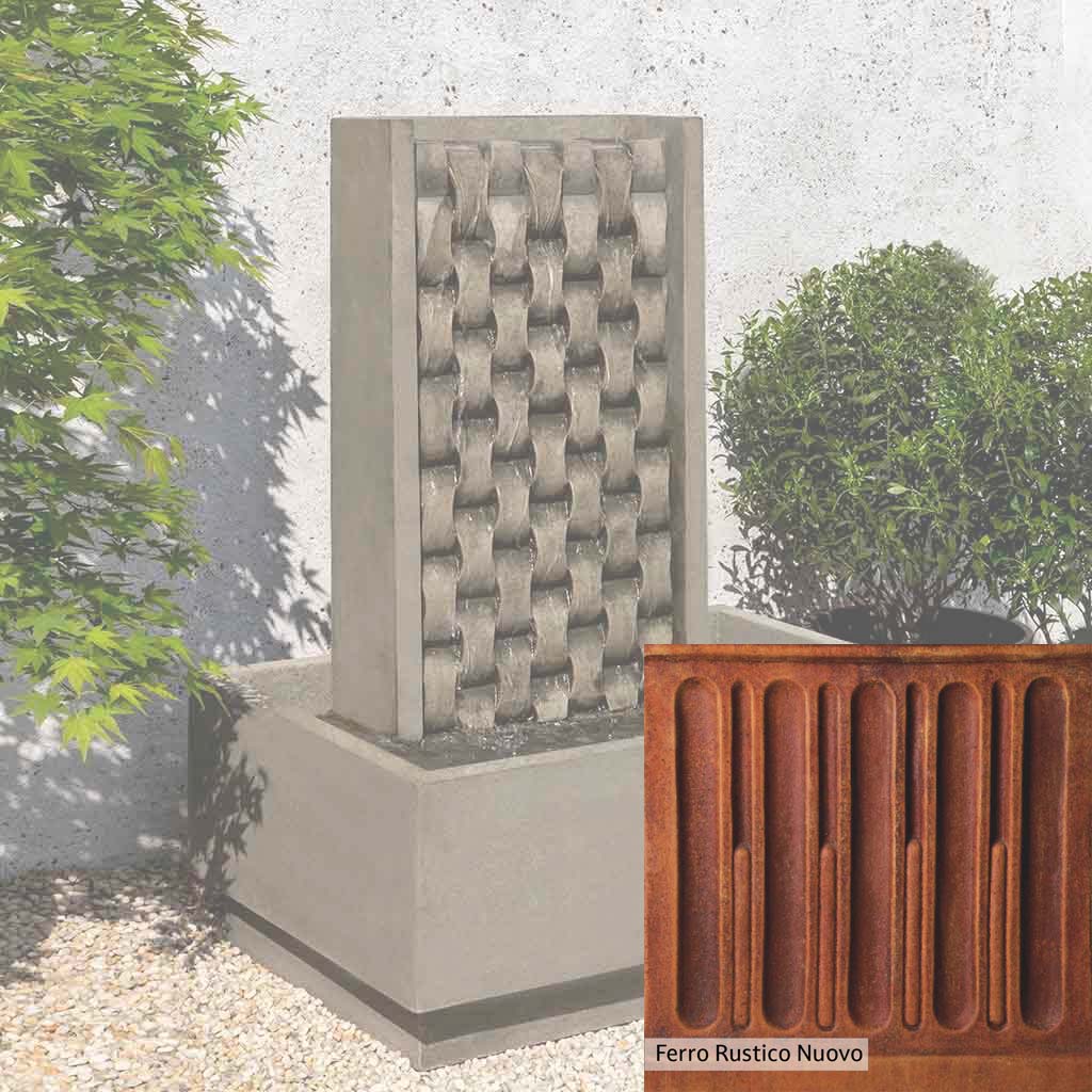 Campania International M Weave Outdoor Garden Fountain - Classic Woven Design for Patio, Yard, and Landscape Decor - Perfect for Relaxing Garden Ambiance