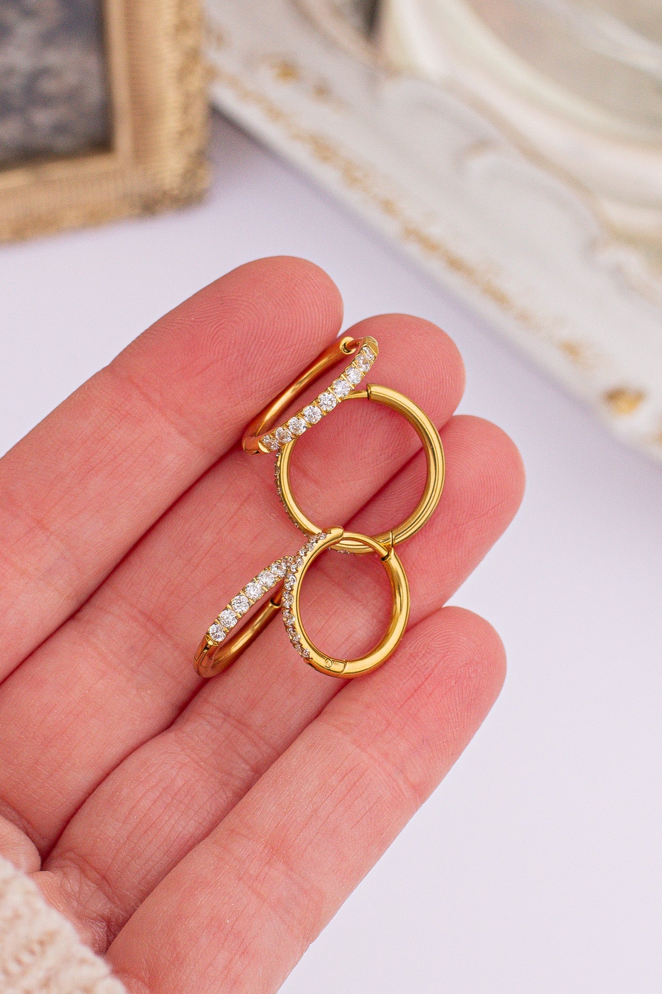 Mini Crystal Hoop Earrings - Sparkling Dainty Stud Earrings for Women | Perfect for Parties, Weddings & Everyday Wear