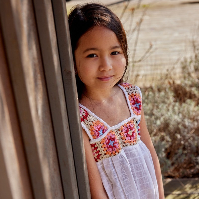 Bonheur du Jour Paris Bellize Girl Dress - Elegant Off White Floral Lace Dress for Girls | Perfect for Weddings, Parties & Special Occasions