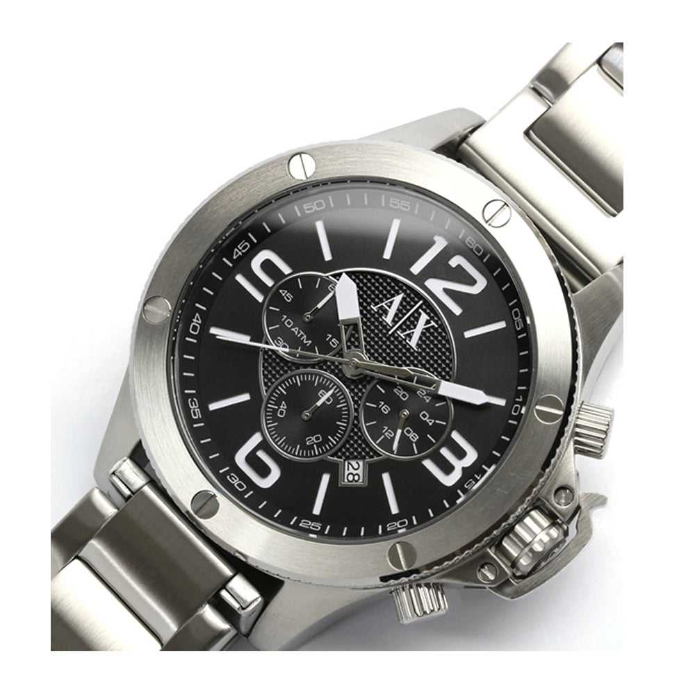 ARMANI EXCHANGE AX1501 Men's Chronograph Watch - Stainless Steel Case, Leather Strap - Perfect for Business, Casual & Formal Occasions