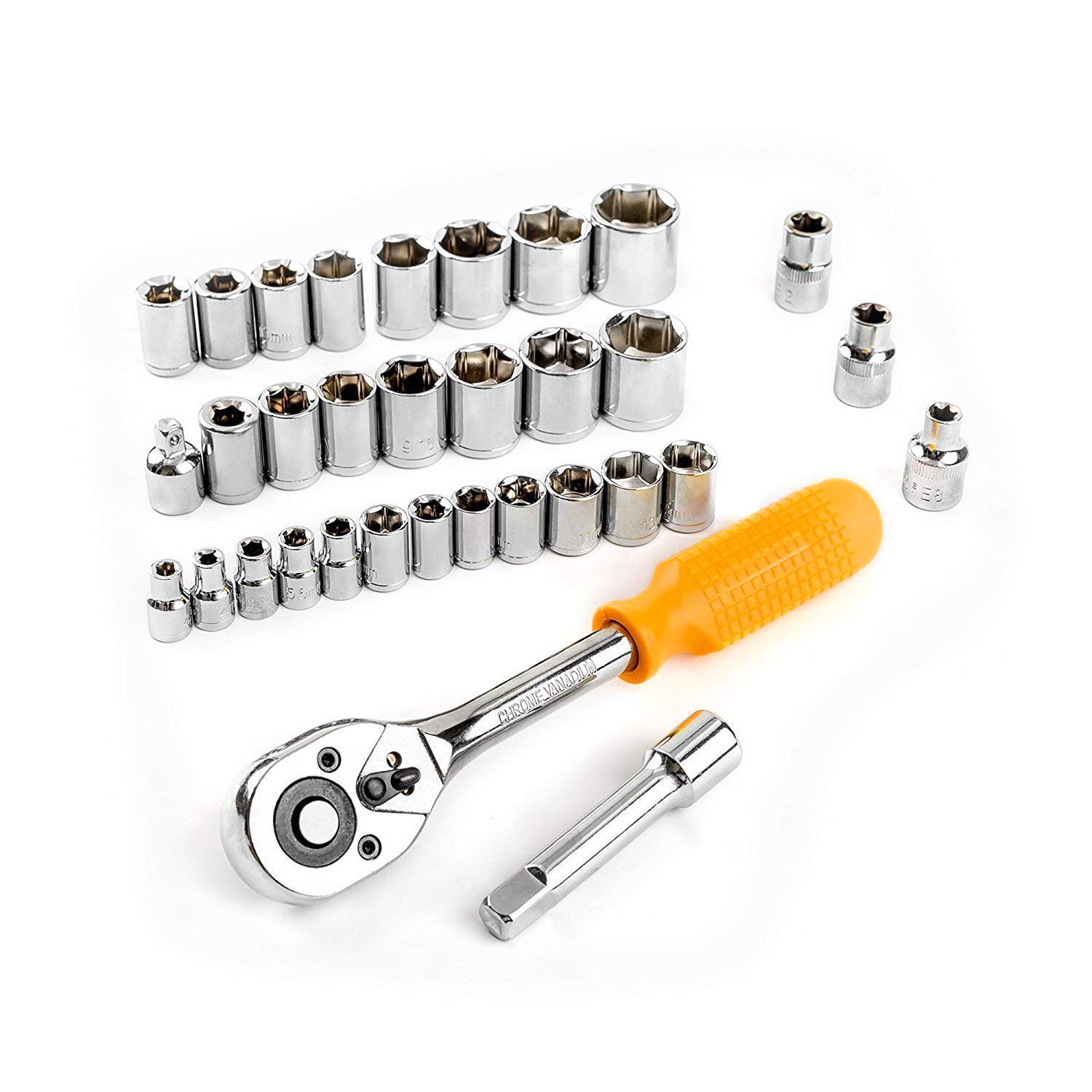 DEKOPRO 128-Piece Professional Tool Set - Complete Household & Auto Repair Kit with Durable Plastic Toolbox | Perfect for DIY Projects, Home Maintenance & Car Repairs