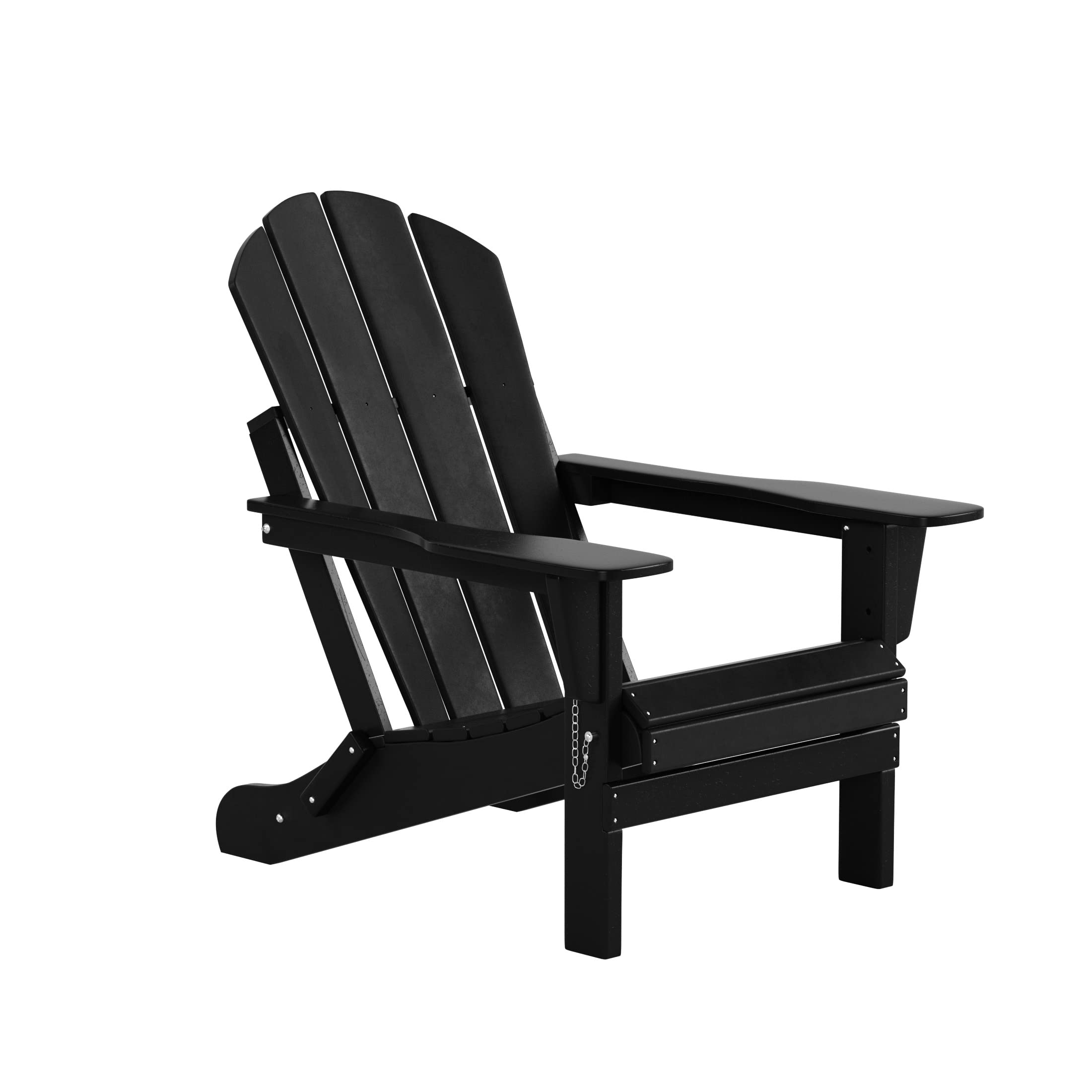 WestinTrends Malibu 2-Piece All-Weather Adirondack Chair Set with Side Table - Durable Outdoor Plastic Patio Furniture for Porch, Deck, Backyard & Garden - Perfect for Relaxing in Black